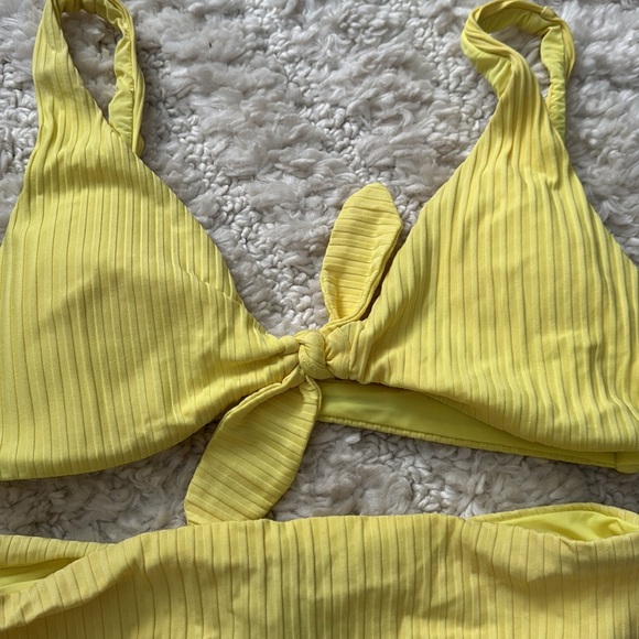 Yellow Ribbed Bikini Set - Picture 2 of 4